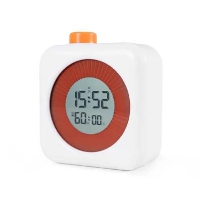 Imagen de Carehabi Temporizador Visual Digital 3 en 1 con Temporizador, Reloj y función de Alarma, Infantil 60 Minutos Cuenta atrás para Cocina, Escuela, Oficina