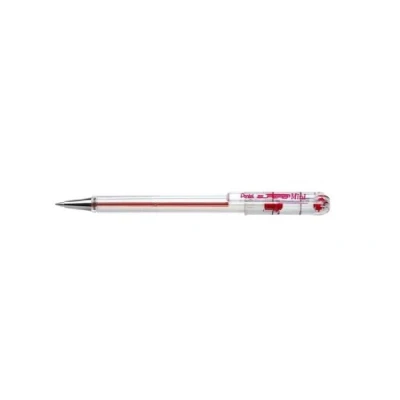 Imagen de Pentel Bolígrafo Superb con punta de bola formato MINI y tinta color rojo base aceite alta densidad. Pack 12