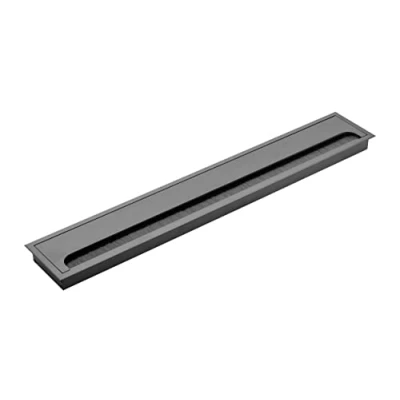 Imagen de GTV Boquilla para Cables Merida Pasacables con Tapa de Apertura Rectangular Organizador Muebles Pasacables/para la instalación en encimera / 80 x 500 mm/Negro