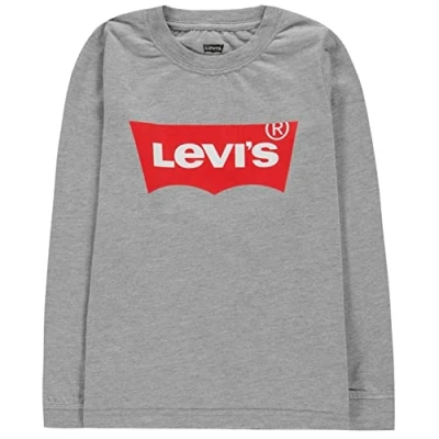 Imagen de Levi&#039;s Batwing Screenprint Hoodie Jersey con capucha para niños, Talla: 164, Grey heather