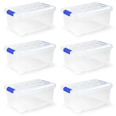 Imagen de AC Pack de 6 Cajas ordenación plástico N.º 10 Tapa Transparente Modelo PF Capacidad 5 litros Dimensiones Aprox.: 19 x 29 14 cm.