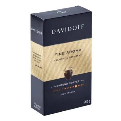 Imagen de café molido, aroma fino, paquete de 250 g, delicado y aromático, con fino