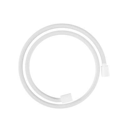 Imagen de hansgrohe Designflex, flexo de ducha universal 1,25 m, sistema anti torsión, manguera flexible y resistente a las torceduras, incl. juntas, blanco mate