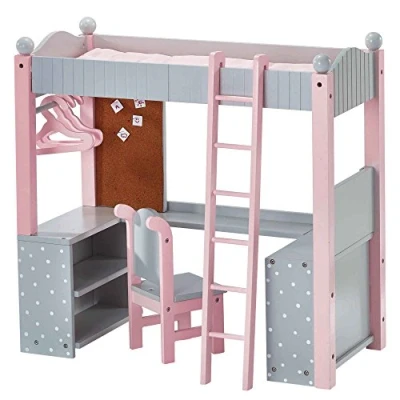 Imagen de Litera con Escritorio de Madera para Muñecas Juegete Niños Olivias WorldTD 0204AG