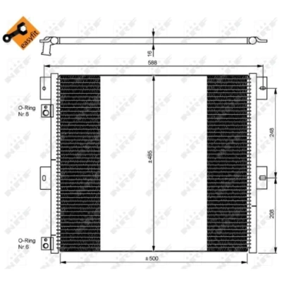 Imagen de NRF EASY FIT 35924 Condensador con junta anular 14,2 11,2 Aluminio 500 RENAULT TRUCKS: Midlum