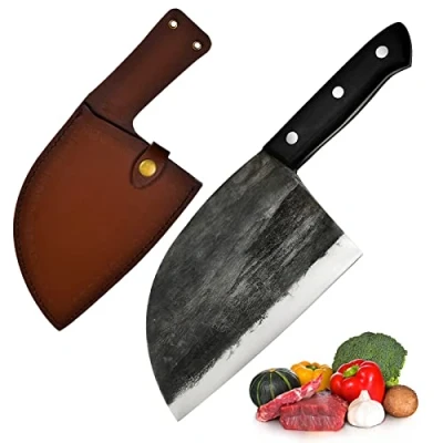 Imagen de Chino Cuchillo de Carnicero y Cocina Profesional,Cuchillo Hueso,Santoku Multiusos para cocinero,Grande Cuchillos Carne, Chef, Verduras Picador