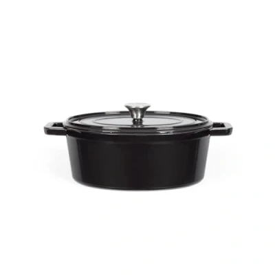 Imagen de Livoo Olla ovalada de hierro fundido MEP129G 4,5L, tapa con picot, 29 x 22 cm, 5,5 kg