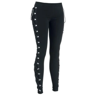 Imagen de Gothicana by EMP Mujer Leggings Negros con Cordones XS