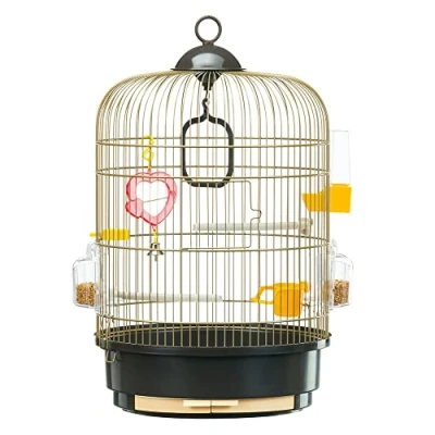 Imagen de Ferplast Jaula para Pájaros Regina Pájaros, Canarios, Periquitos, Agapornis, de Metal, Todos los Accesorios Comedero Perchas 32.5 x h 49 cm.