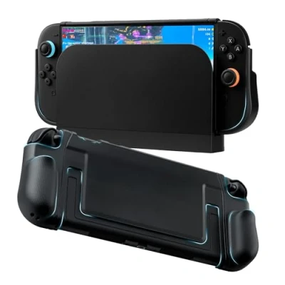 Imagen de Wigearss Funda para Nintendo Switch 2, Diseño Ergonómico, TPU Dual Grip Compatible con Dock Negro