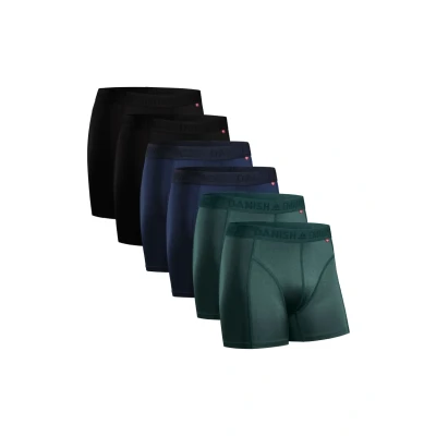 Imagen de DANISH ENDURANCE 6 Calzoncillos Deportivos para Hombre, Elásticos, Transpirables y Hechos de Microfibra Multicolor (2X Negro, 2X Azul, Verde) 3XL