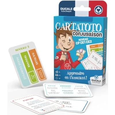 Imagen de Ducale, le jeu français Cartatoto Conjugaison 10006524 Juego de Cartas, Educativo, para enseñar y Aprender a conjugar los verbos, Multicolor (versión en francés)
