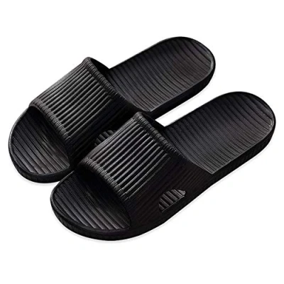 Imagen de APIKA Zapatillas Antideslizantes para Mujeres Y Hombres Uso En Interiores Al Aire Libre Baño Sandalia Suela De Espuma Suave Zapatos Piscina Casa Hogar Slide(Negro,42/43 EU)