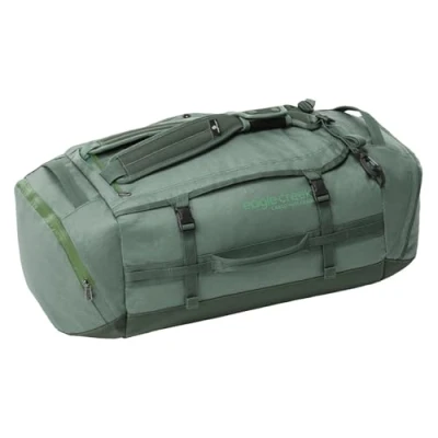 Imagen de Eagle Creek, Cargo Hauler, Bolsa de lona plegable para viajes, resistente e impermeable, con correas mochila, tapa en U y bolsillos acceso rápido, Verde (Duck Green), 60 L US