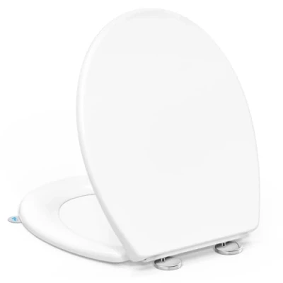Imagen de YEAUPE PRO Tapa Wc Forma O Universal, Asiento de Inodoro Cierre Suave en con Liberación Rápida para una Fácil Limpieza, Blanco, 44,6 x 37,2 5,2 cm