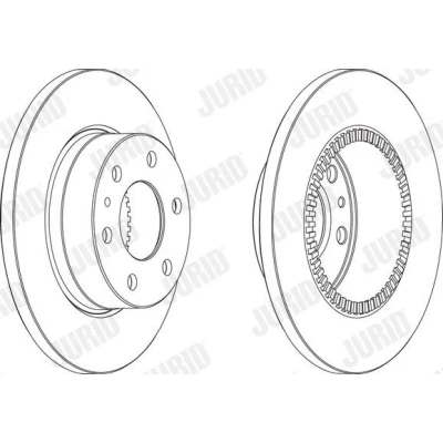 Imagen de JURID 569163J Disco de freno 296 16 6 macizo aceitado con anillo sensor ABS IVECO: DAILY , Pritsche/Fahrgestell