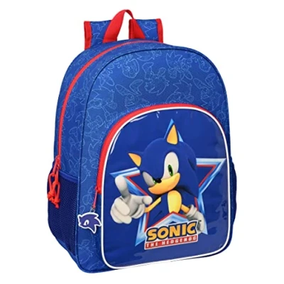 Imagen de SONIC Mochila Escolar Niño, Infantil, Adaptable a Carro, Ideal para Niños en Edad Escolar, Cómoda y Versátil, Calidad Resistencia, 33x14x42 cm, Color Azul marino