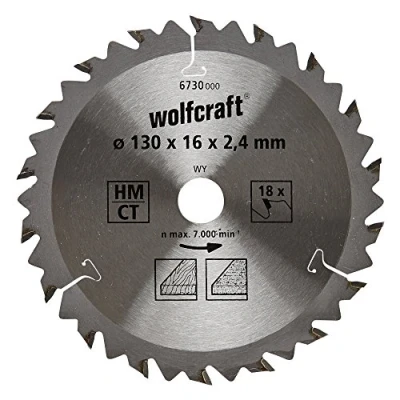 Imagen de wolfcraft Disco de sierra circular mano CV, serie marrón I 6730000 Cortes rápidos y bastos