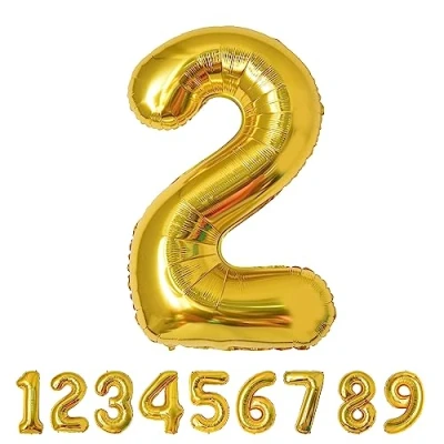 Imagen de Globos de Cumpleãnos 2 Oro,101 CM Globo Numeros Gigantes Grandes Decoracion,Globo Numero 2,Globos Niño Niña Adultos,Vuelan con Helio