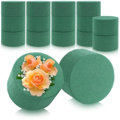 Imagen de com four® 16x Composición enchufable para arreglos Florales Espuma Floral Flores Frescas Esponja Hacer Manualidades Bodas (16 Piezas Cilindro)