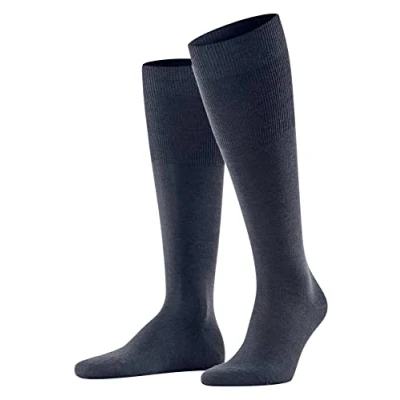 Imagen de FALKE Airport M KH lana algodón largo unicolor 1 par, Calcetines largos Hombre, Azul (Space Blue 6116), 41 42
