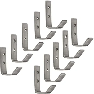 Imagen de 10 piezas Perchas para abrigos ALBA de acero inoxidable real 52 x 20 mm Ganchos SOTECH