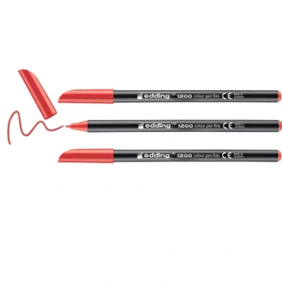 Imagen de Edding 1200 Rotuladores (1 mm, 3 unidades), color rojo