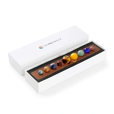 Imagen de Regalos de astronomía nueve planetas en el sistema solar, piedras preciosas naturales del espacio exterior, celestiales para decoración escritorio hogar