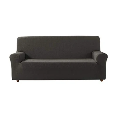 Imagen de Estoralis Beta Funda Sofá de Diseño Moderno Tejido Elastico Gris para 4 Plazas 220 a 260 cm. Protector Adaptable Todo Tipo sofás