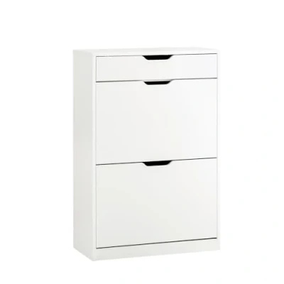 Imagen de SoBuy Zapatero con 2 Solapas y 1 Cajon Organizador para Zapatos Blanco 60 x 30 90 cm FSR180 W ES