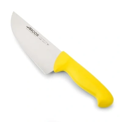 Imagen de Arcos Serie 2900 Cuchillo Carnicero Ancho Hoja de Acero Inoxidable Nitrum 170 mm Mango inyectado en Polipropileno Color Amarillo
