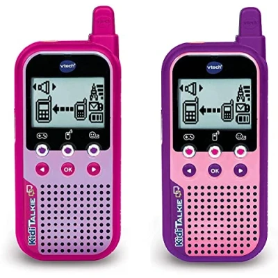 Imagen de VTech KidiTalkie 6 en 1, Walkie Talkie para niños, Envía mensajes y Juega con una conexión segura, Color rosa, Versión ESP
