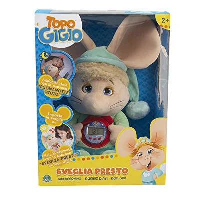 Imagen de Grandi Giochi, Ratón Gigio Despertador Pronto, con Reloj Digital y Dos Canciones Originales Incluidas, TPG18000