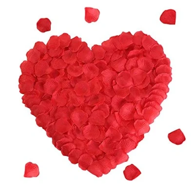 Imagen de Rayong Pétalos de Rosa 1000 Piezas Artificiales, Petalos Rosa, Decoración Romantica para Bodas, Fiestas, día San Valentín y Ambiente Romántico Rojo