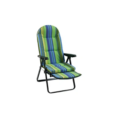 Imagen de Alco M285448 Sillon relax con reposapies acero verde rayas 797vor 0036