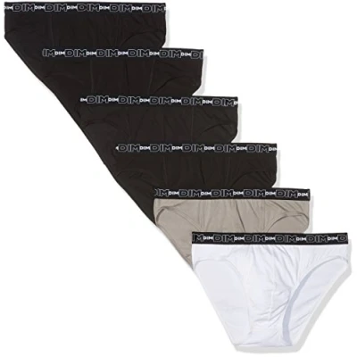 Imagen de Dim Pack Slip Cotton Stretch Confort X6 Slips, Multicolor, M Hombre (Pack de 6)