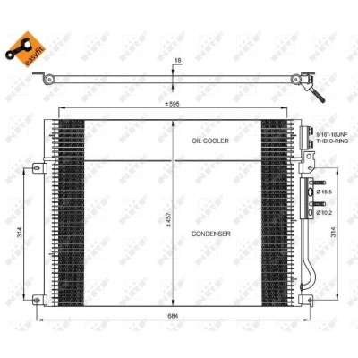 Imagen de NRF EASY FIT 35920 Condensador con junta anular 15,5 10,2 Aluminio 595 JEEP: GRAND CHEROKEE 3, Commander