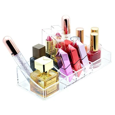 Imagen de Vappore Organizador de Maquillaje, Maquillaje con 11 Compartimentos, Transparente, Cosmeticos, Tocador