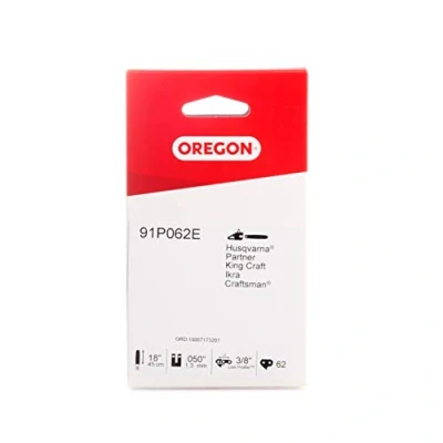 Imagen de Oregon Cadena de motosierra calibre 0,050 pulgadas paso 3/8 pulgadas, 62 eslabones accionamiento para barra 45 cm (18 pulgadas), compatible con Dolmar, Echo, Einhell, Ryobi y muchos más
