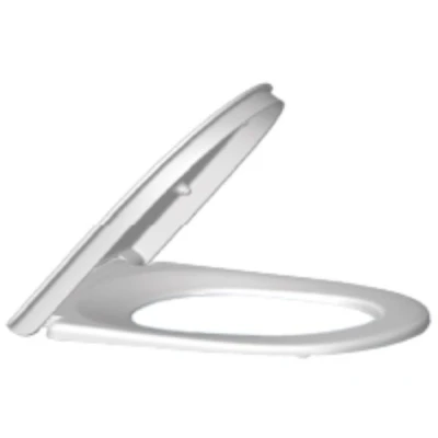Imagen de Villeroy &amp; Boch ViCare, asiento para inodoro sin barreras AntiBac Tapa de WC blanco alpino antibacteriana Con Duroplast bisagras acero inoxidable Diseño en D Recambio original