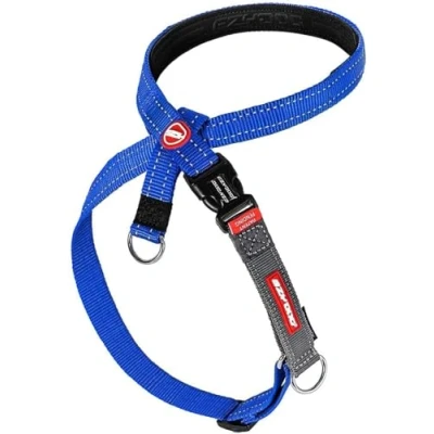 Imagen de EZYDOG Crosscheck arnés de Entrenamiento antitirones, para Perros pequeños, medianos y Grandes, Accesorios Perros, Reflectante, tamaño Ajustable (M, Azul)