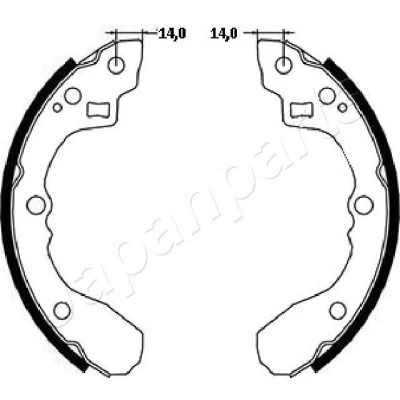 Imagen de ASHIKA 55 03 398 Zapatas de Freno Eje trasero 200 36 KIA: Shuma I Hatchback