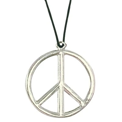Imagen de W WIDMANN METAL HIPPY PEACE PENDANT 70&#039;S FANCY DRESS (accesorio de disfraz)