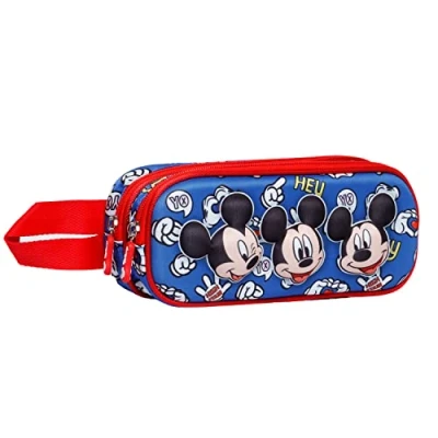 Imagen de Disney Mickey Mouse Grins Estuche Portatodo 3D Doble, Azul, 22 x 9.5 cm