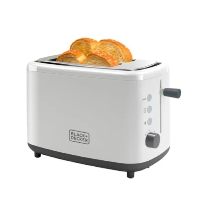 Imagen de Tostadora Black+Decker con 2 ranuras extra anchas. 820W. Color Blanco