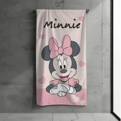 Imagen de MTOnlinehandel toalla de baño infantil, 70 x 140 cm, 100% algodón, suave y absorbente, playa para niños niñas (Minnie)