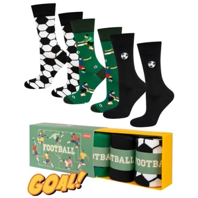Imagen de soxo Sport Calcetines Hombre Divertidos Algodon Regalos Originales Regalo Hombres 40 45 Football 3 Pares
