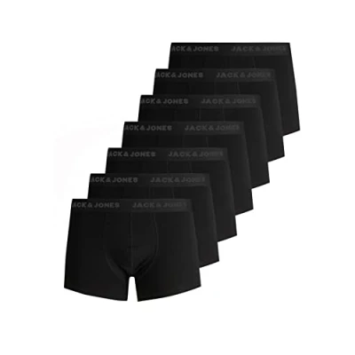 Imagen de Jack &amp; Jones JACBELMO Bóxers para Hombre, Pack de 7, Negro/Logo Negro Pirata, M