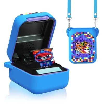 Imagen de MOWYEOK funda para Bitzee Interactive Toy Digital Pet, de silicona suave compatible con los accesorios cordón (azul)