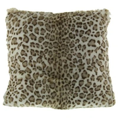 Imagen de Gözze Funda de cojín, elegante aspecto piel, Diseño Leopardo blanco, 50 x cm Blanco
